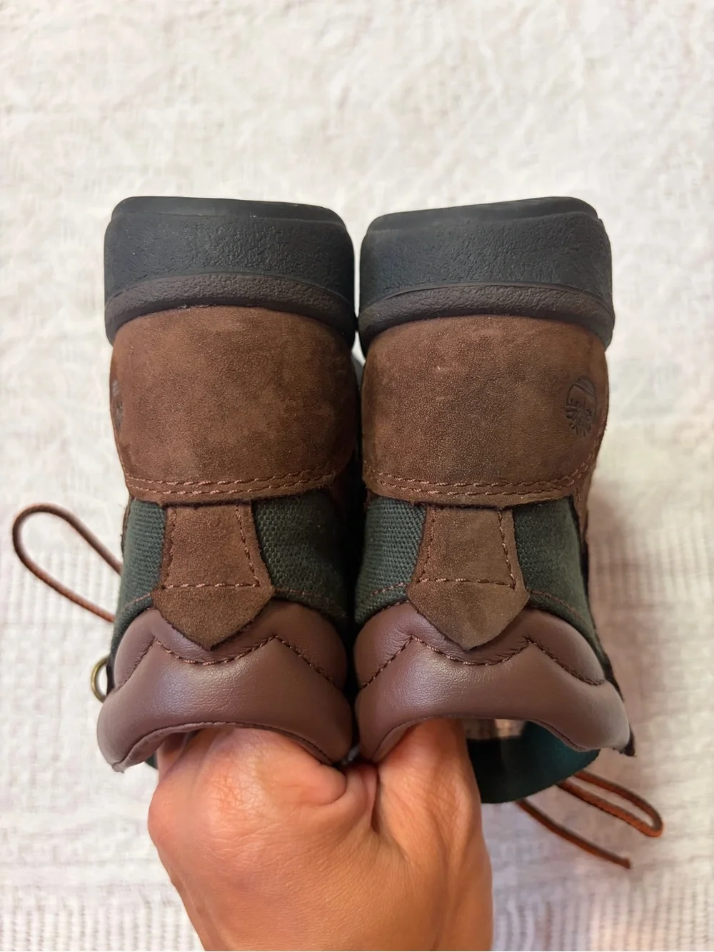 Timberland Brown and Green Kids Hiking Boots